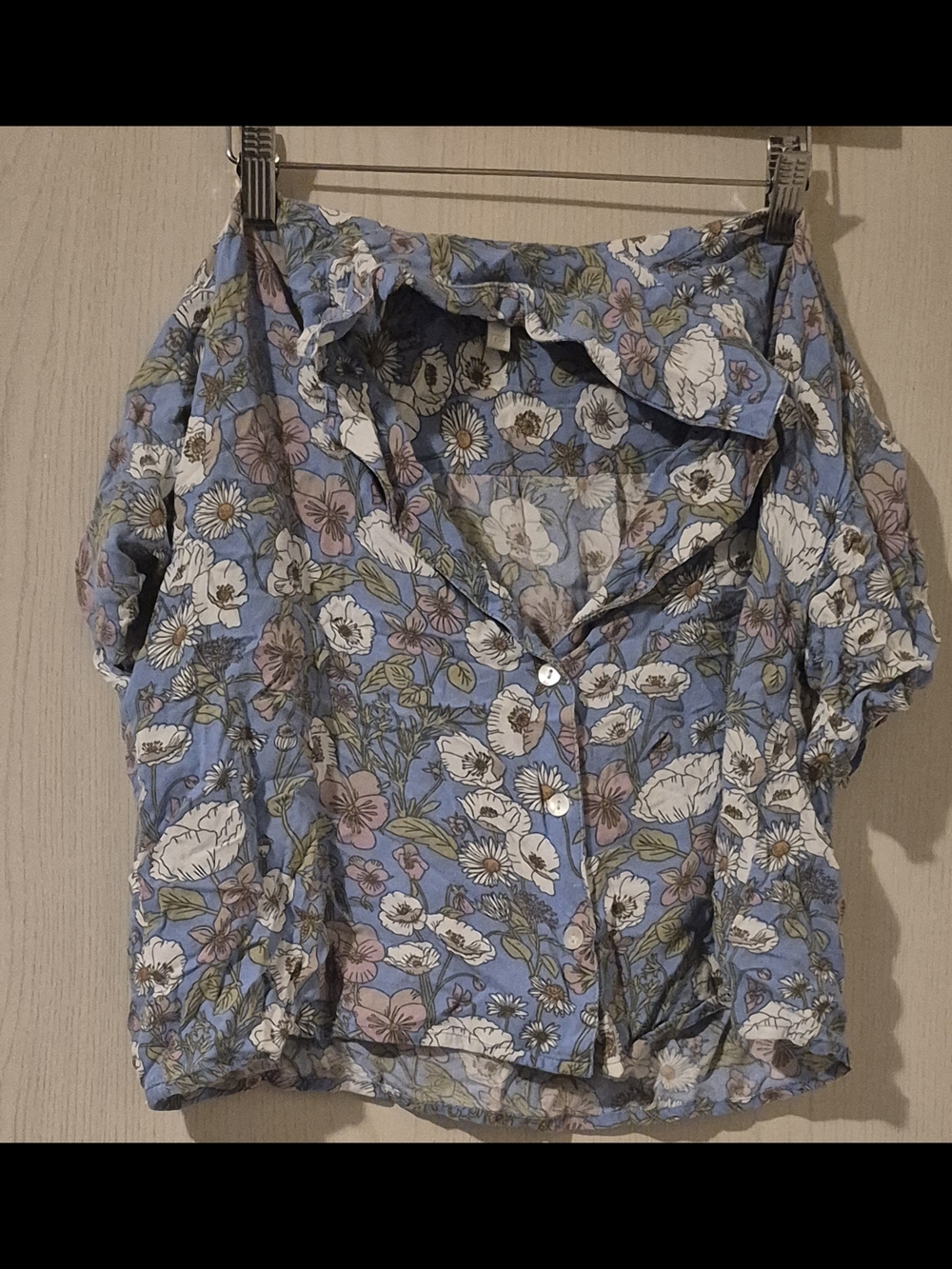 Milyu by Simons Floral Button-Front Blouse | Women's S/P | Blue Floral Short Sle
